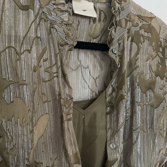 Green and silver metallic designer dress - Picture 8 of 8